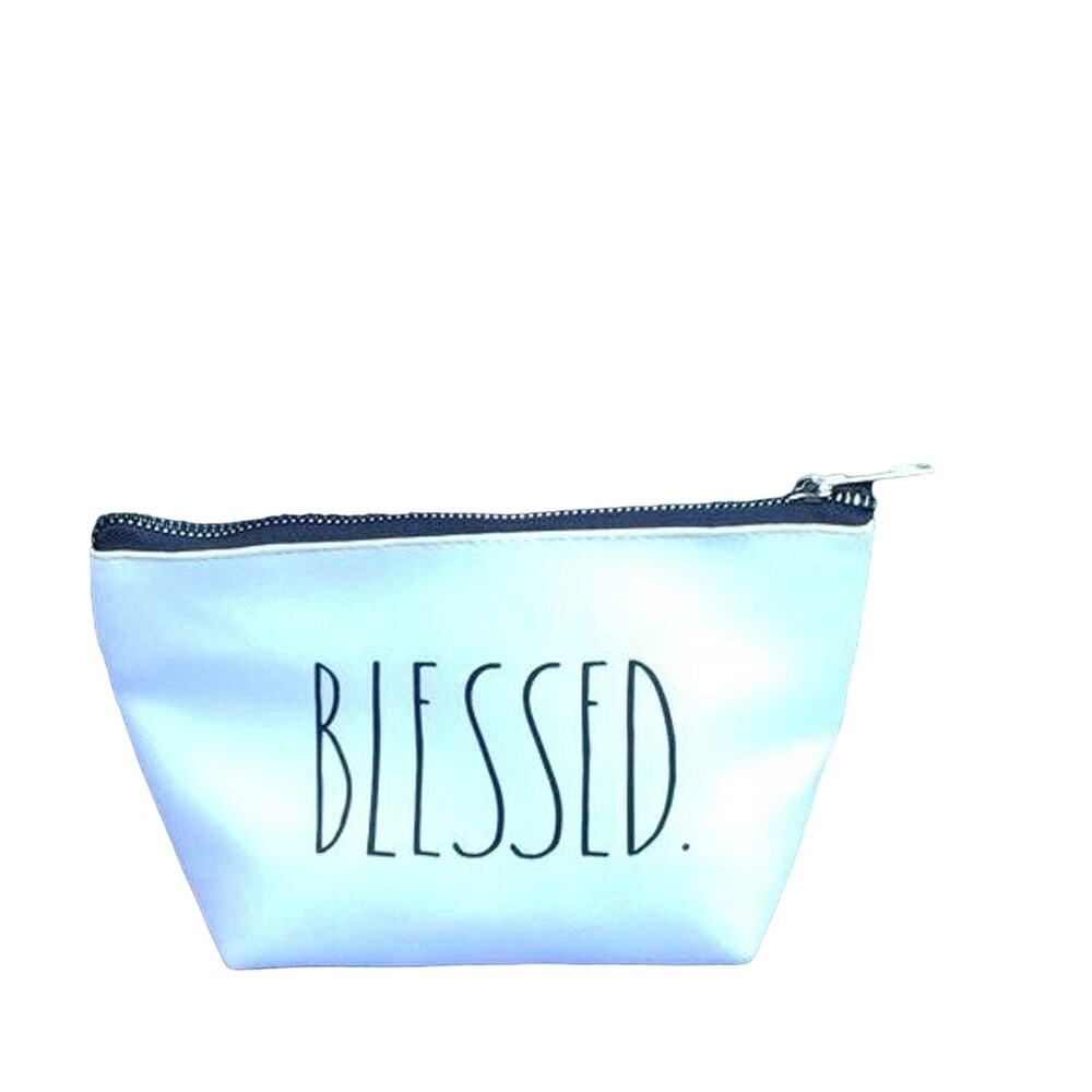 Rae Dunn BLESSED White Cosmetic Pouch - Picture 2 of 5